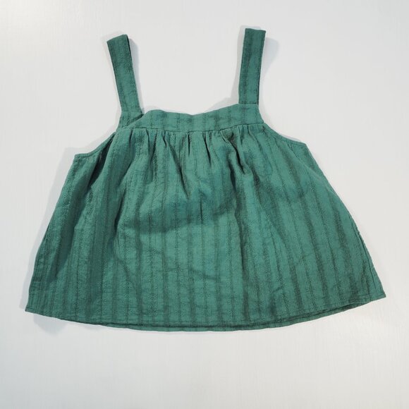 Splendid Shirt Women Medium Green Crop Tank Top Boho Fairy Flowy Cottage Loose - Picture 8 of 8